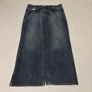 Warehouse One Mens 38x32 Wide Leg Dark Wash Jeans Baggy Denim Casual Retro